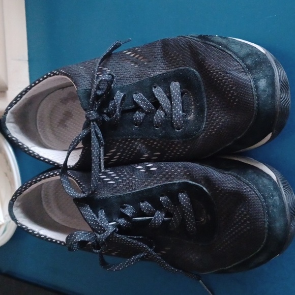 Dansko Hayes Mesh Leather Walking Sneaker Womens Size 8.5-9 Black Comfort Shoes - Picture 1 of 6